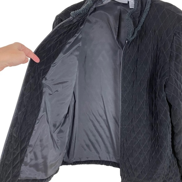 Chicos Travelers Black Quilted Zip Jacket - Picture 8 of 11